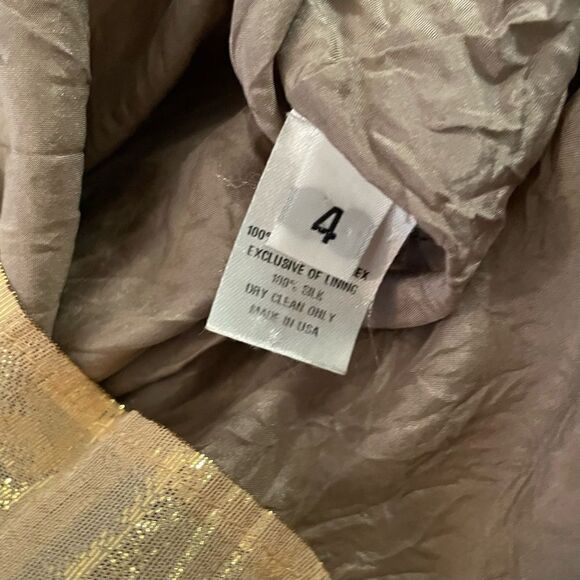 Loeffler Randall gold metallic silk cocktail dress - Picture 8 of 10